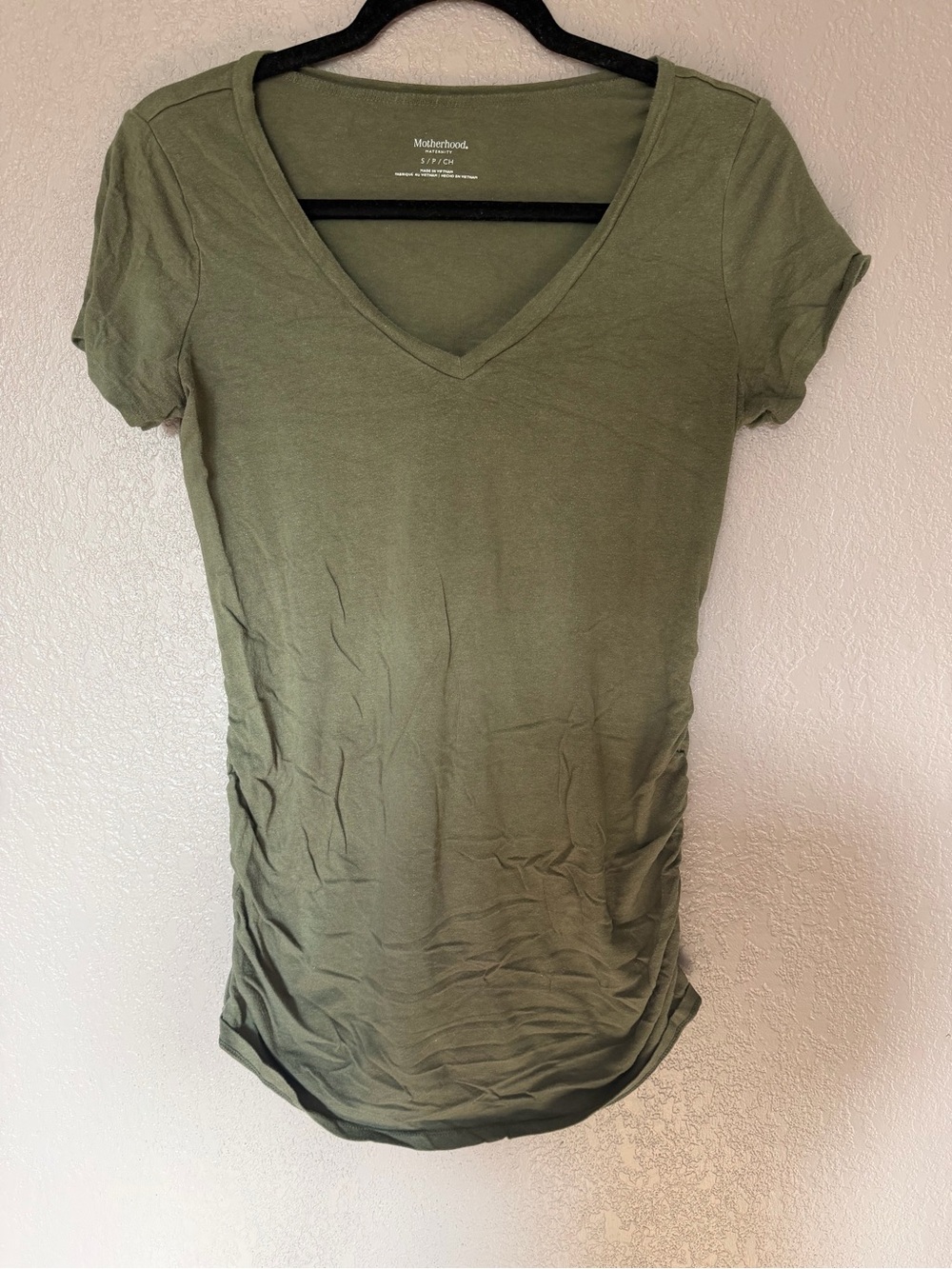 Motherhood Maternity Olive V-Neck Short Sleeve Tee